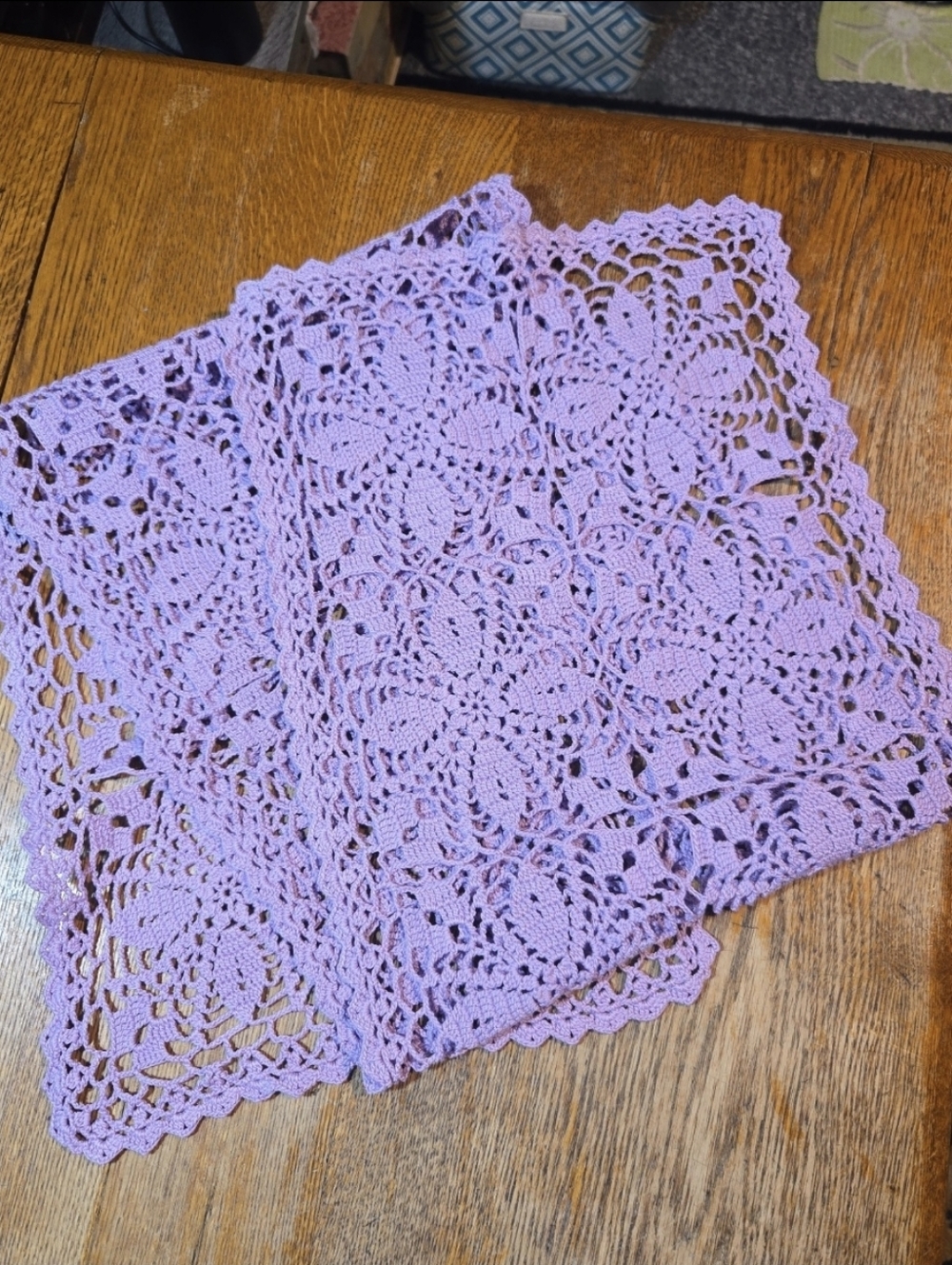Vintage Handmade Crocheted Table Runner